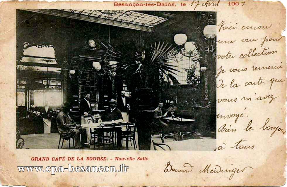 Besançon-les-Bains - GRAND CAFÉ DE LA BOURSE. - Nouvelle salle